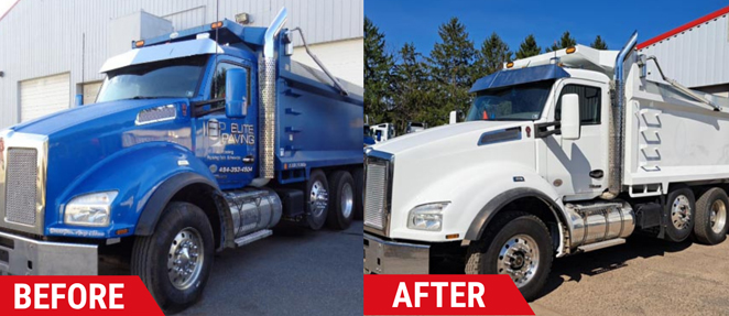 Dump truck repainting